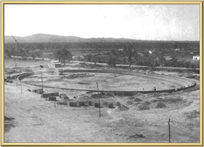 The lake is 300 by 200 feet; the relative size can be seen by comparing it with the truck on the far end.