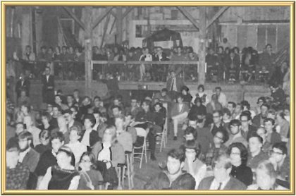 The audience at Goddard College, Plainfield, Vt., where Master spoke that night. This was one of two college audiences addressed by the Master during the tor. On this occasion, some initiates in the audience witnessed the Master manifesting physically as Baba Sawan Singh, His Master, showing very clearly how They are embedded in each other.